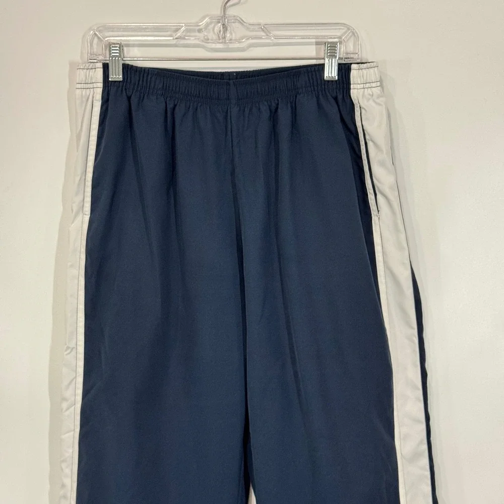 Nike Track Pants Boys XL Navy Blue White Swoosh Side Stripe Athletic Sporty Y2K